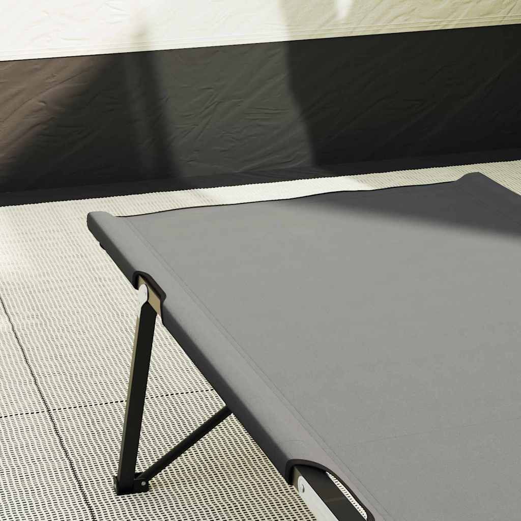 Folding Camping Bed 2 pcs Grey 206 x 76 x 74 cm Oxford fabric