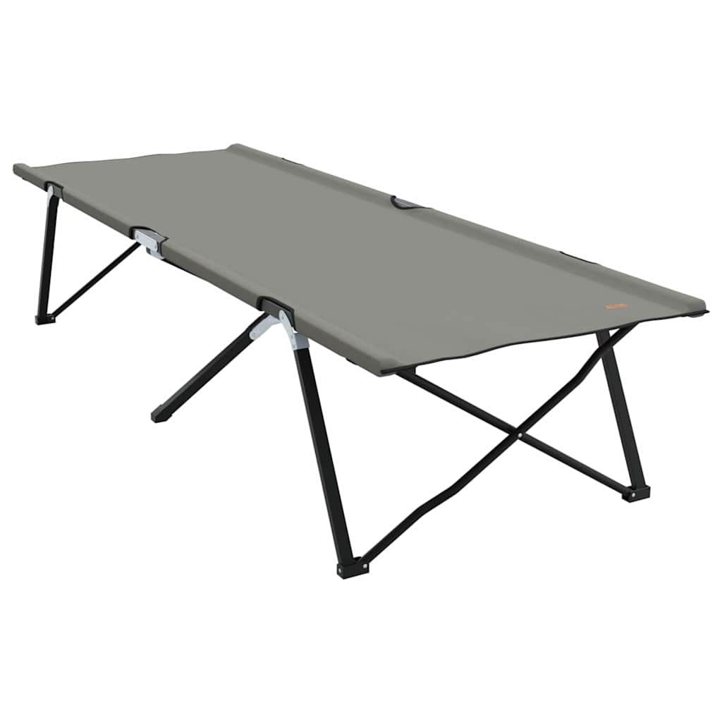 Folding Camping Bed 2 pcs Grey 206 x 76 x 74 cm Oxford fabric