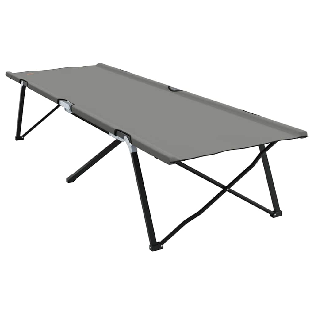 Folding Camping Bed 2 pcs Grey 206 x 76 x 74 cm Oxford fabric