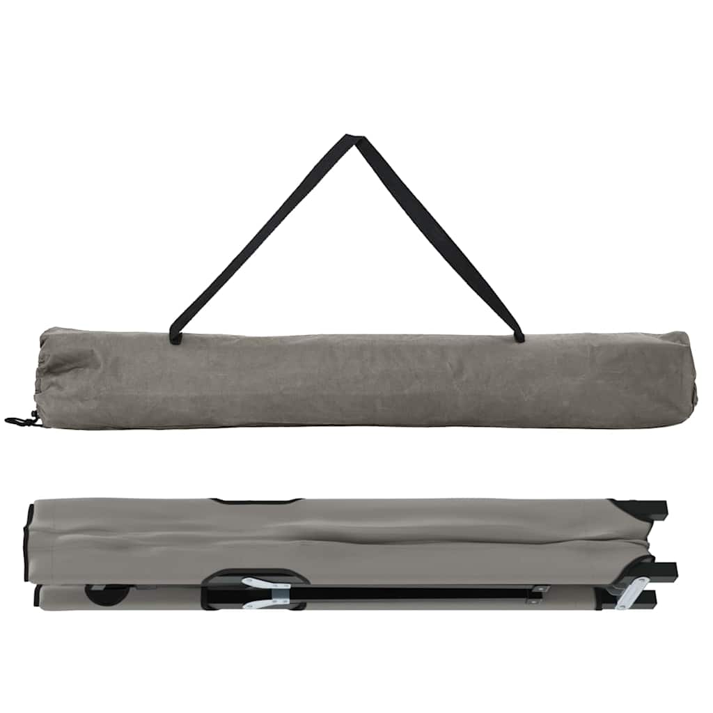 Folding Camping Bed 2 pcs Grey 206 x 76 x 74 cm Oxford fabric