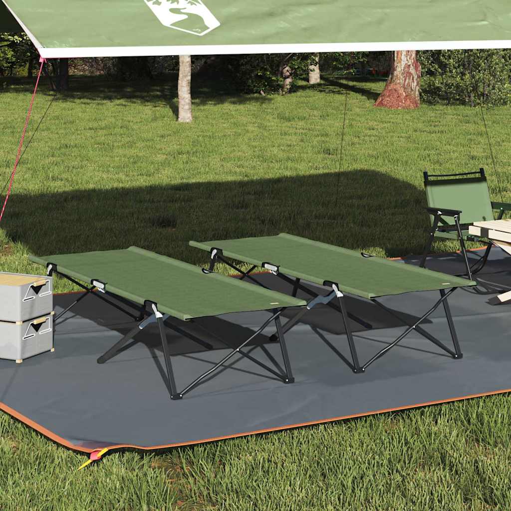 Folding Camping Bed Folding 2 pcs Amy yellow 206 x 76 x 74 cm