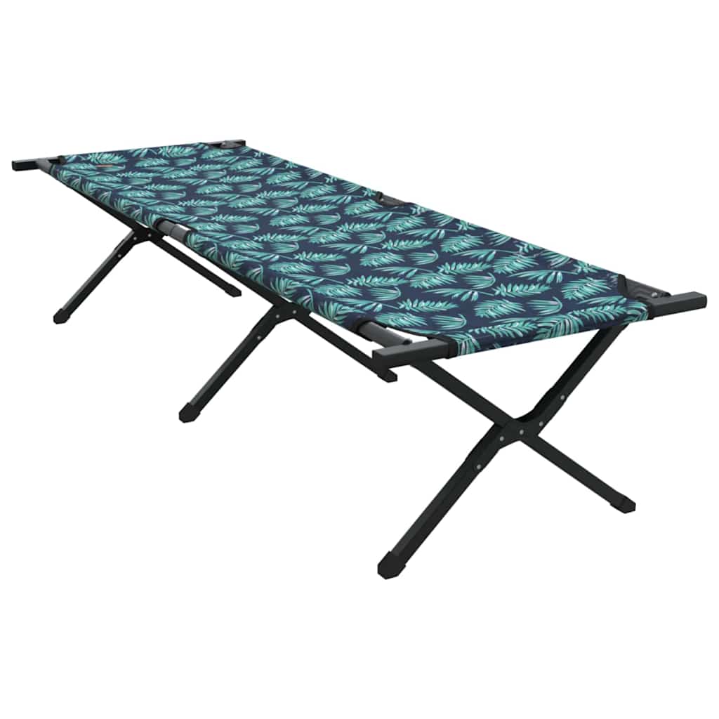 Folding Camping Bed Folding Manual Leaf pattern Oxford fabric