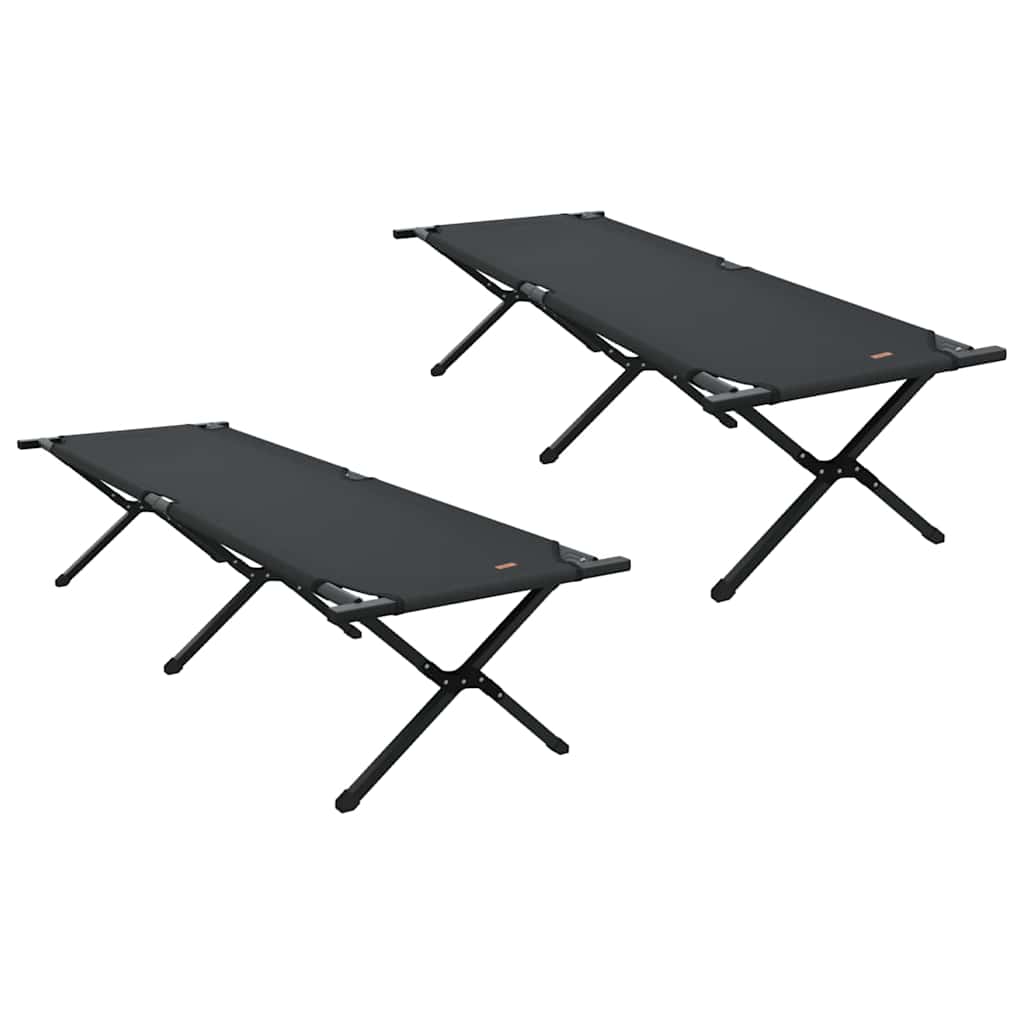 Folding Camping Bed Folding Manual Black Oxford fabric