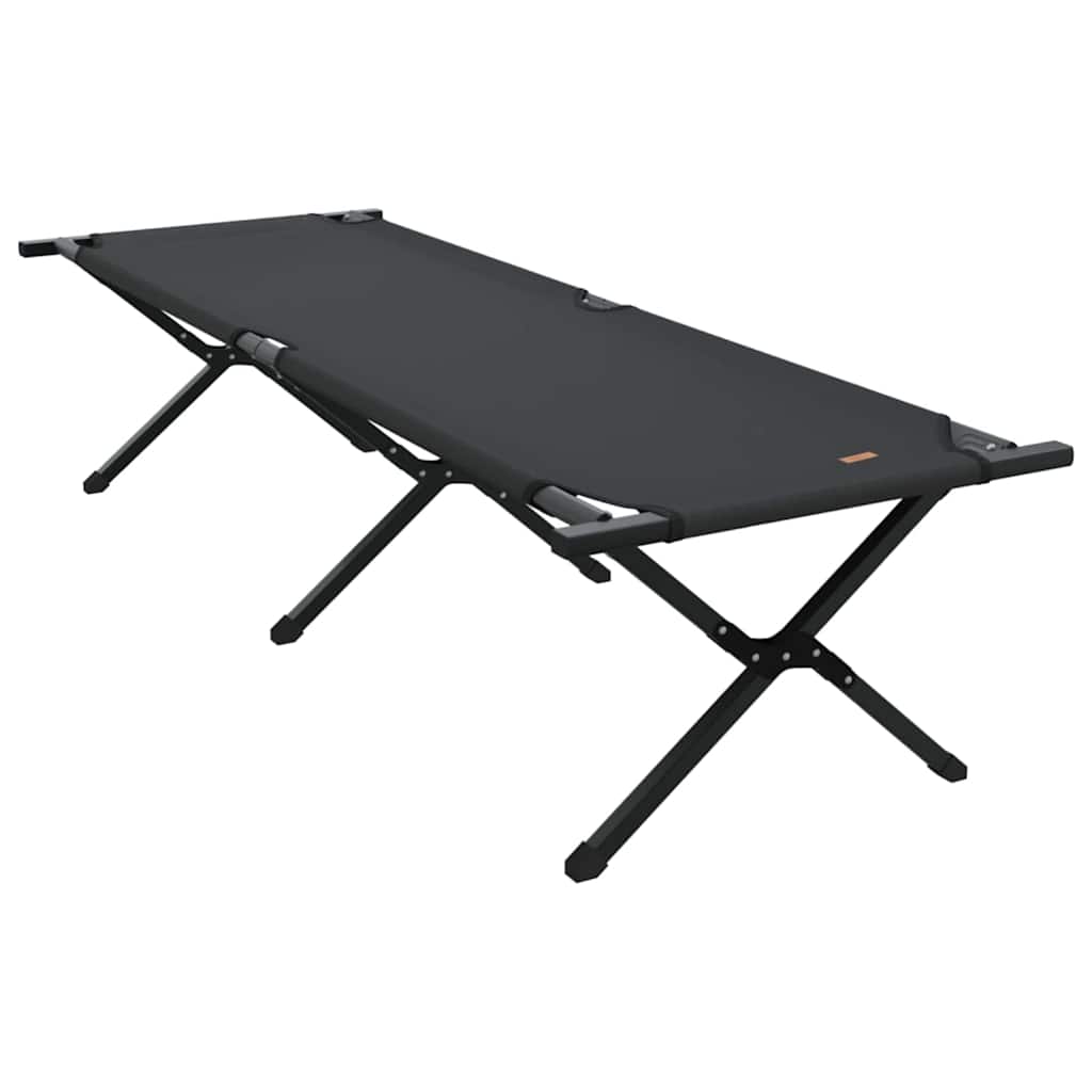 Folding Camping Bed Folding Manual Black Oxford fabric