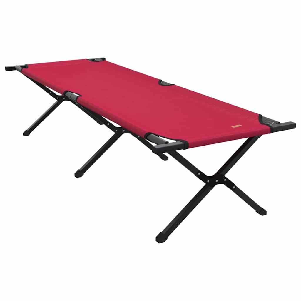 Folding Camping Bed Folding Manual Red Oxford fabric