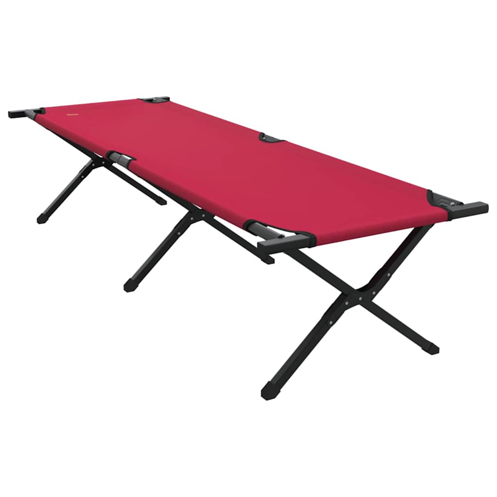 Folding Camping Bed Folding Manual Red Oxford fabric
