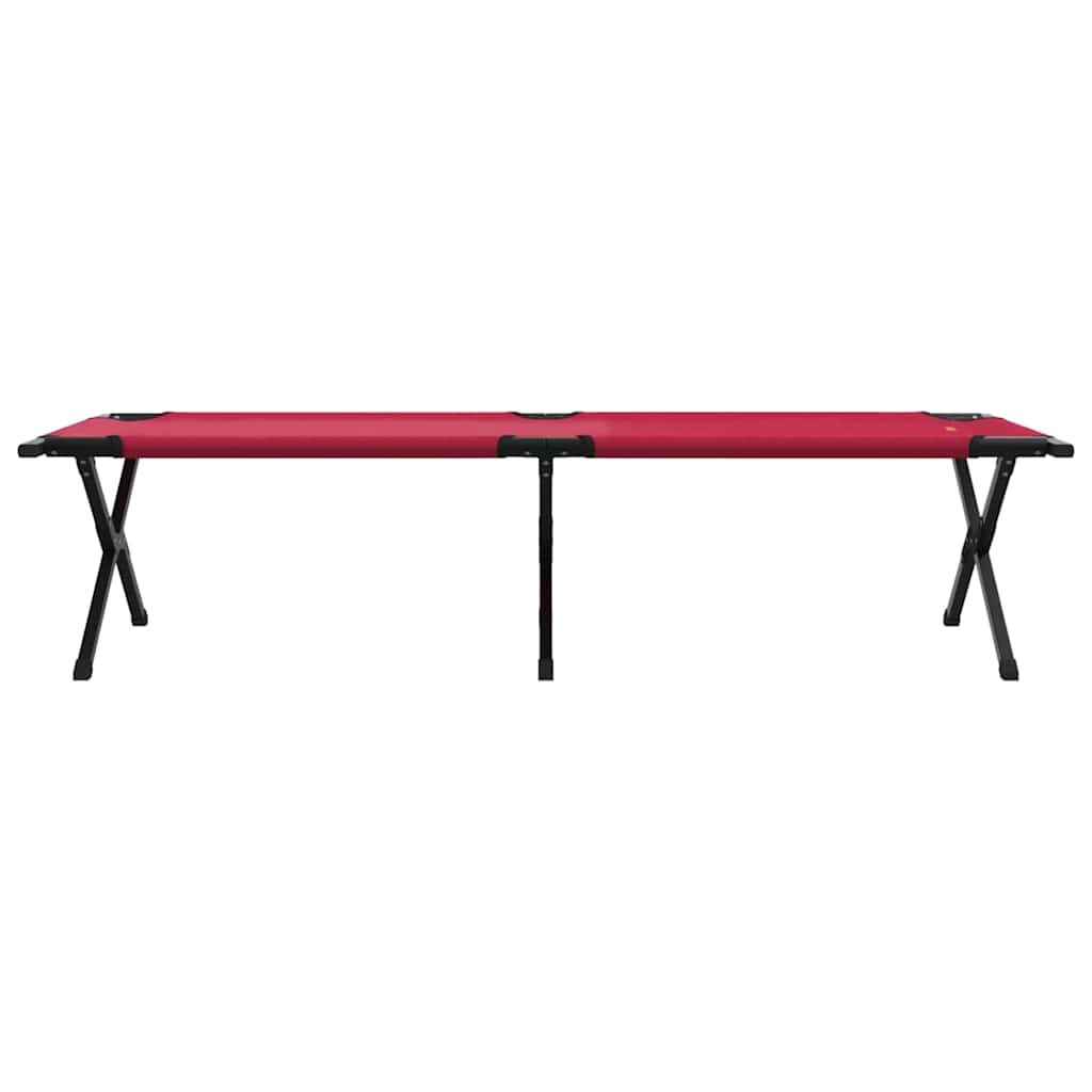 Folding Camping Bed Folding Manual Red Oxford fabric