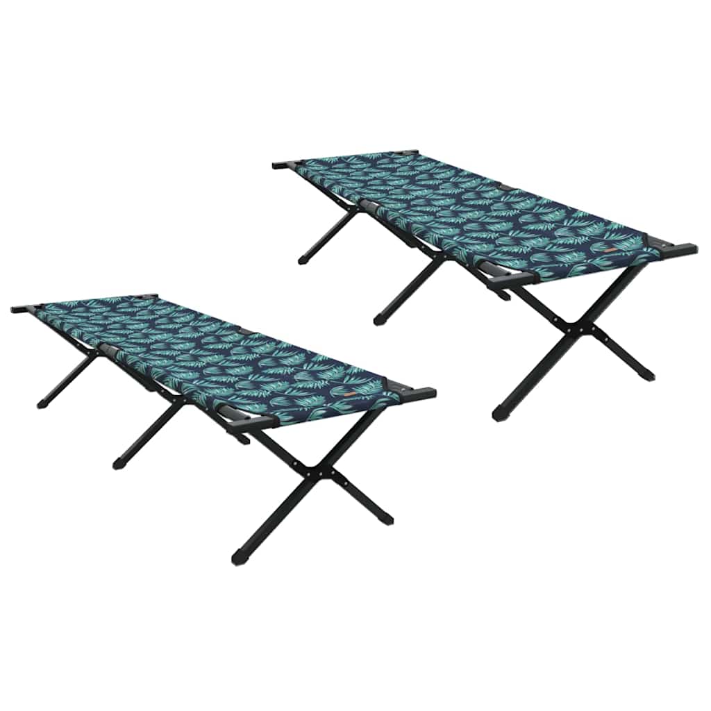 Folding Camping Bed Folding Manual Leaf pattern Oxford fabric