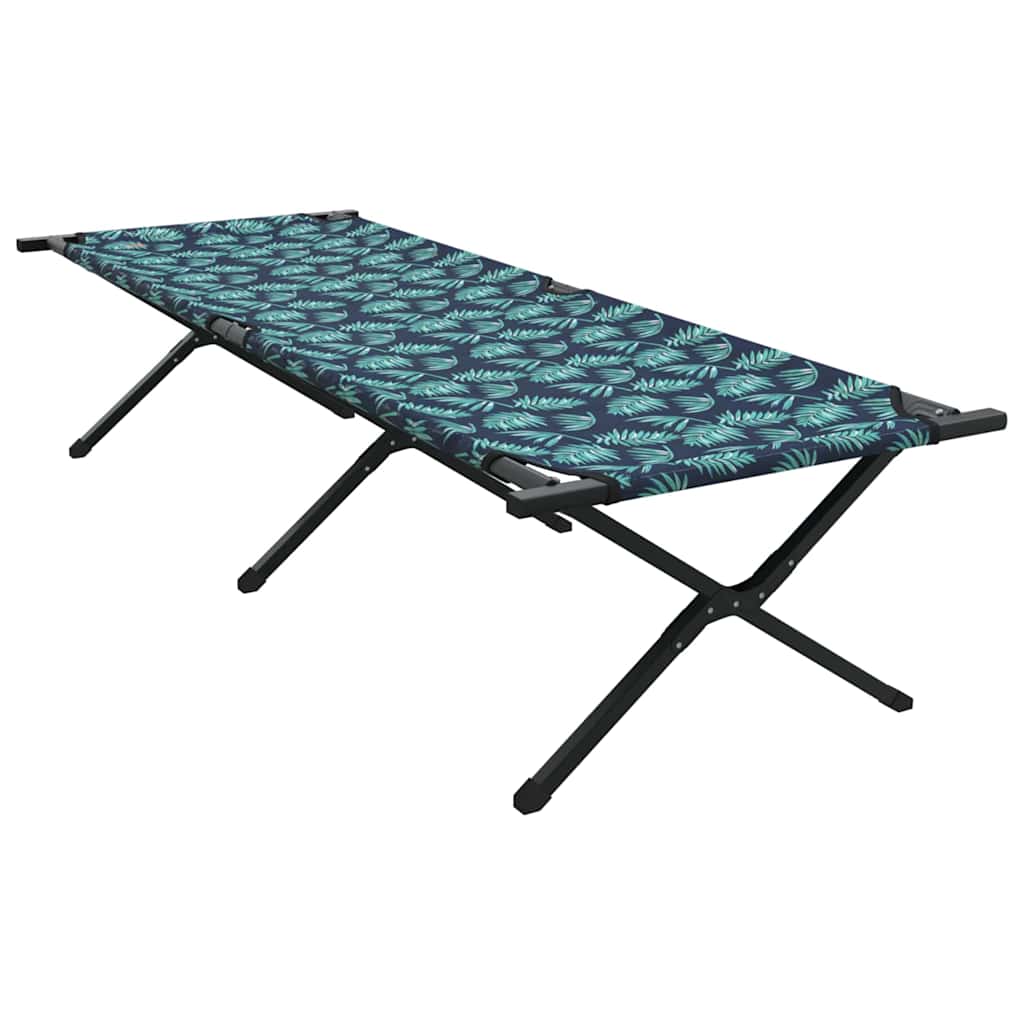 Folding Camping Bed Folding Manual Leaf pattern Oxford fabric