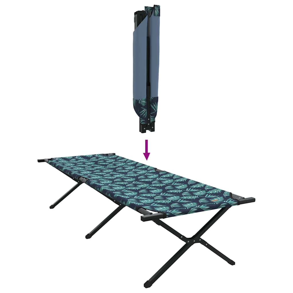 Folding Camping Bed Folding Manual Leaf pattern Oxford fabric