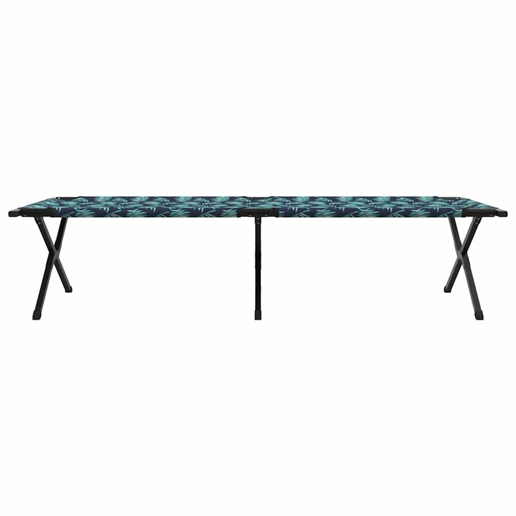 Folding Camping Bed Folding Manual Leaf pattern Oxford fabric