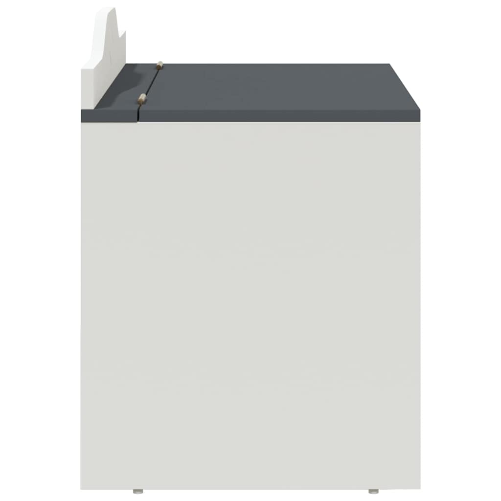 Box with Storage Grey and white 73 x 33 x 55 cm Engineered wood