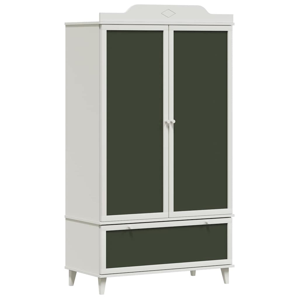 Chalkboard Wardrobe with Drawer with Door White Engineered wood