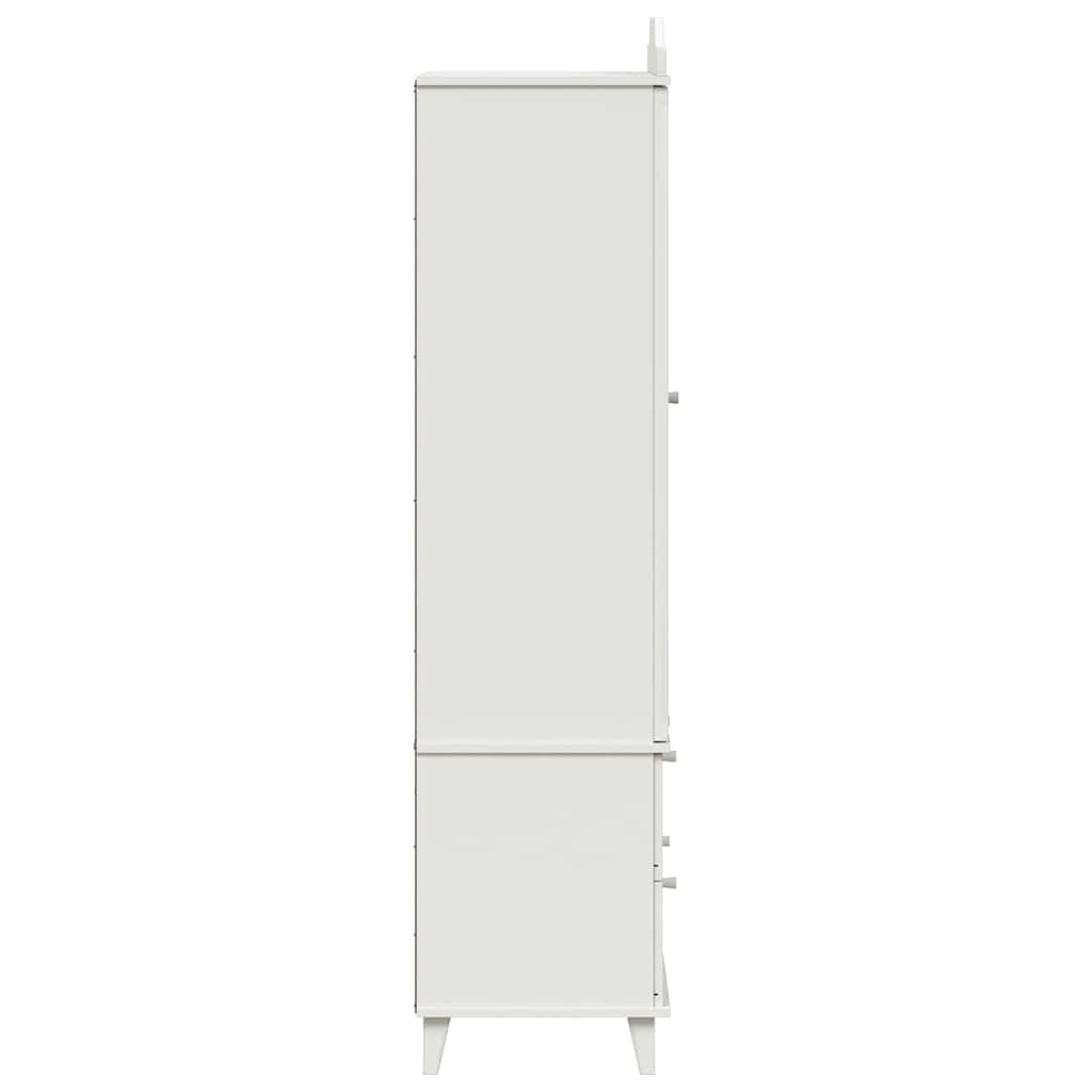Chalkboard Wardrobe with Drawer with Door White Engineered wood