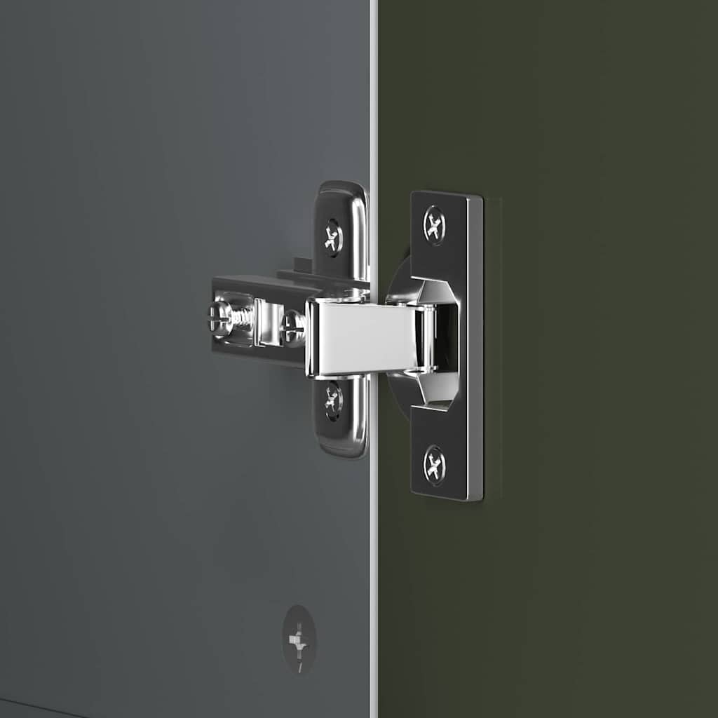 Chalkboard Wardrobe with Drawer Grey and white Engineered wood