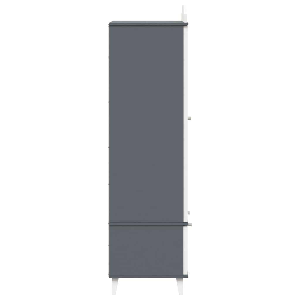 Chalkboard Wardrobe with Drawer Grey and white Engineered wood