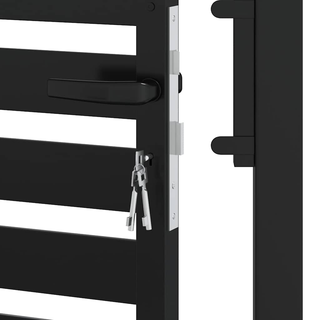 Garden Gate Lockable Black 100x200 cm Aluminium