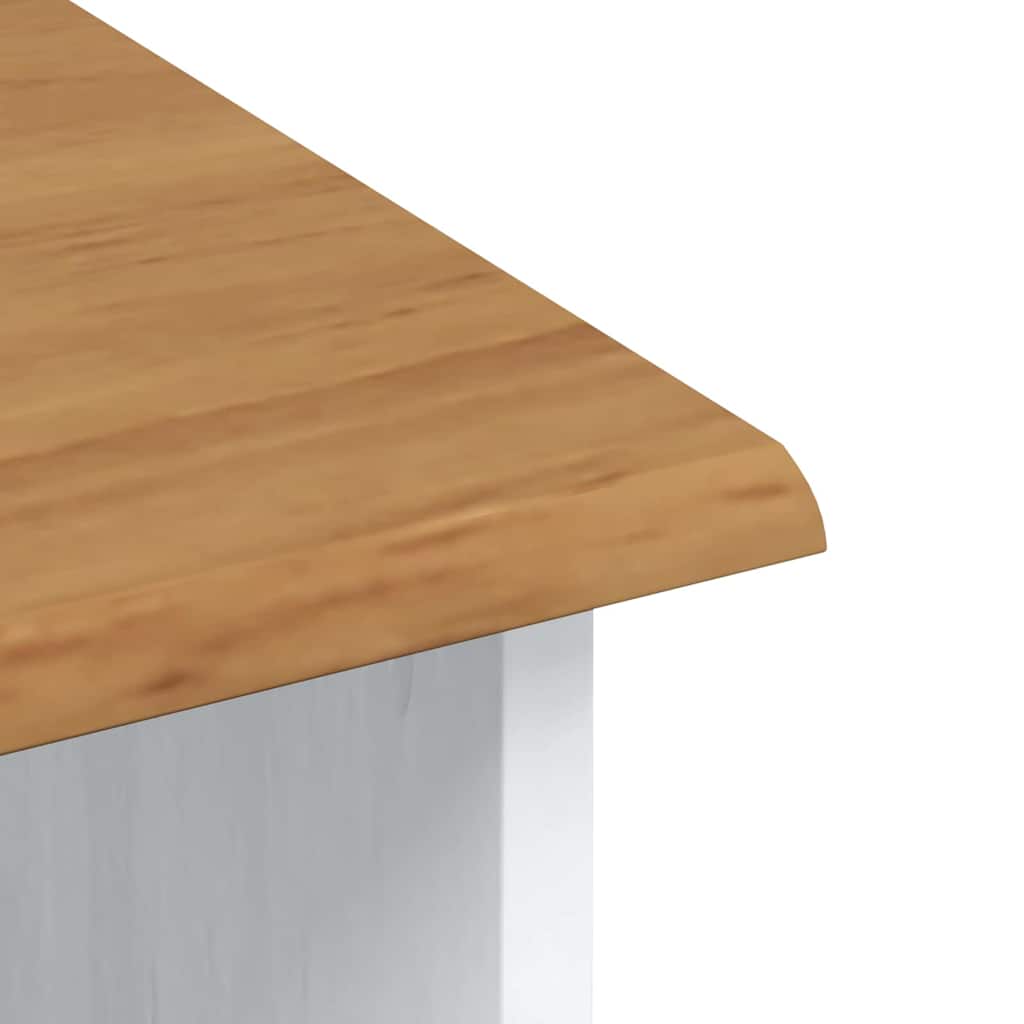 Hutch with Drawer ASKIM White 91 x 40 x 184 cm Solid Pine wood