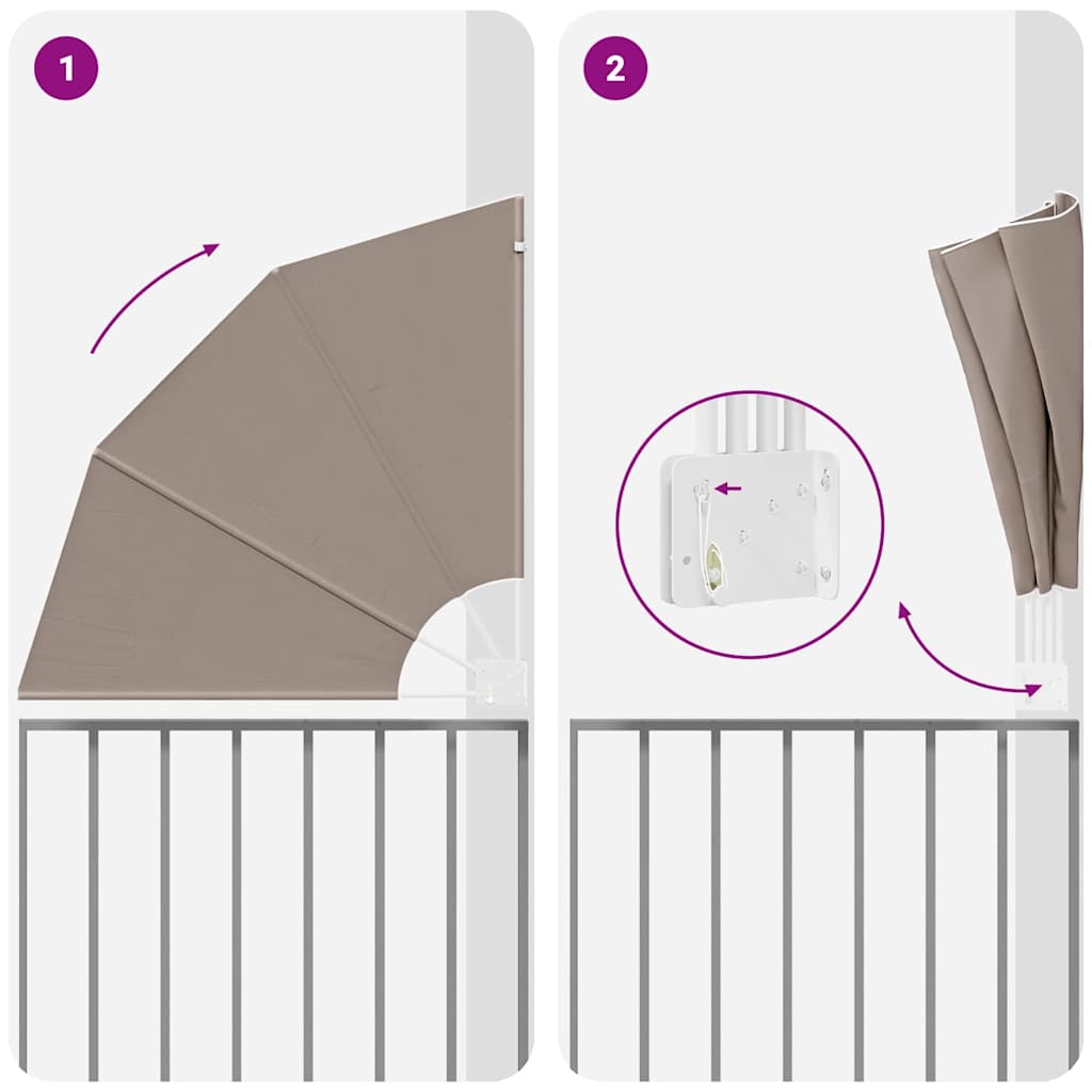 Balcony Privacy Screen Taupe 115 x 115 cm Fabric