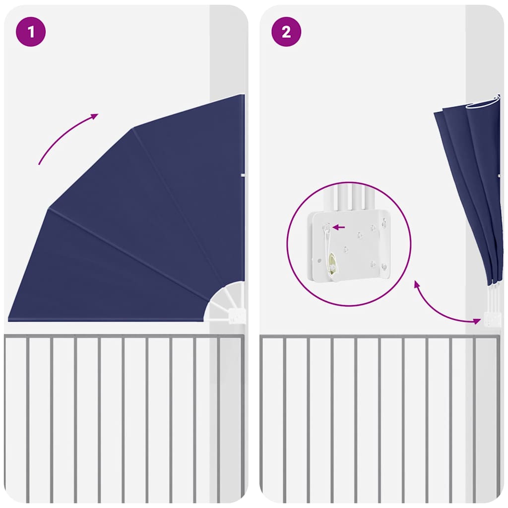 Balcony Privacy Screen Navy blue 160 x 160 cm Fabric