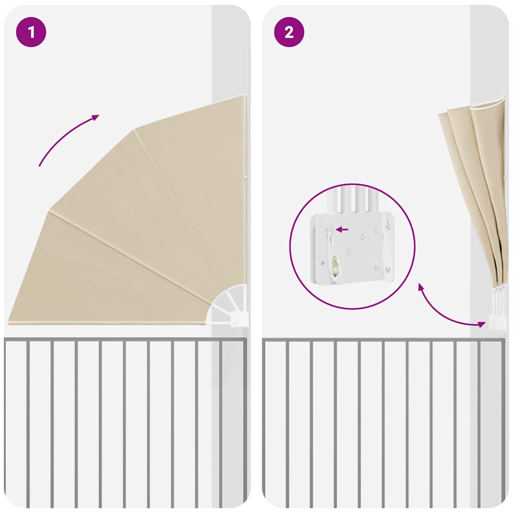 Balcony Privacy Screen Beige 160 x 160 cm Fabric