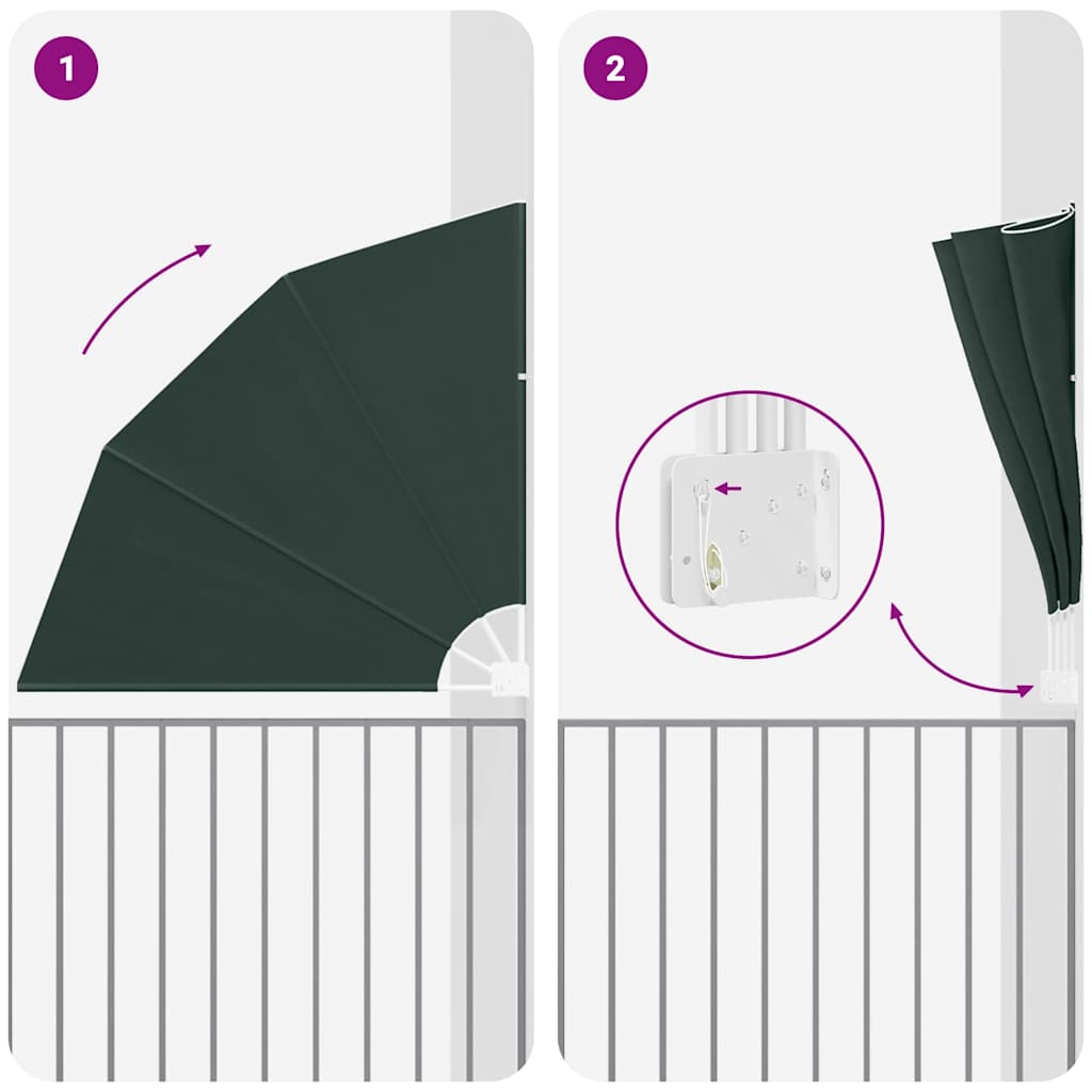 Balcony Privacy Screen Dark green 160 x 160 cm Fabric