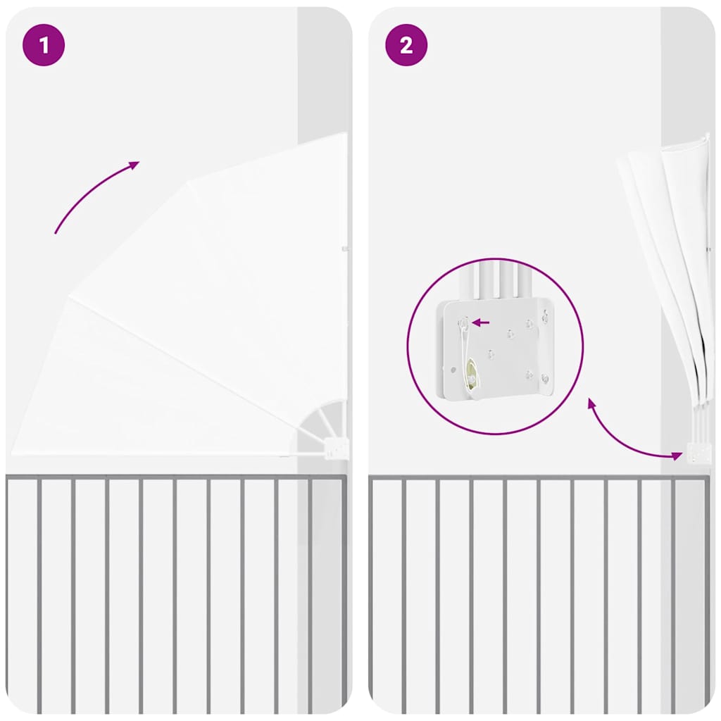 Balcony Privacy Screen White 160 x 160 cm Fabric