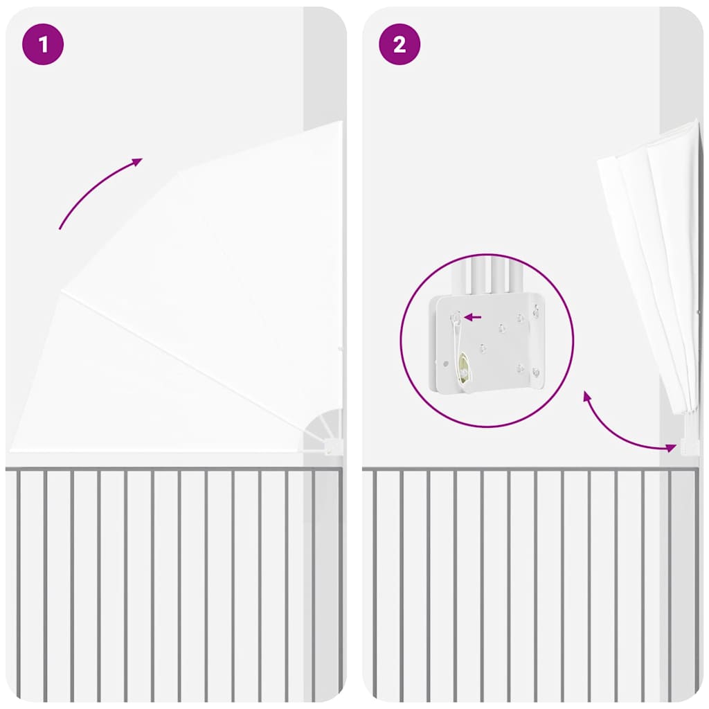 Balcony Privacy Screen White 210 x 210 cm Fabric