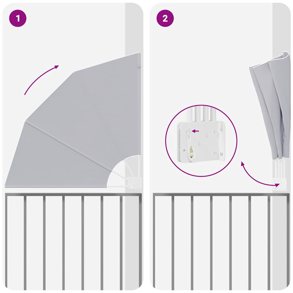 Balcony Privacy Screen Grey 115 x 115 cm Fabric