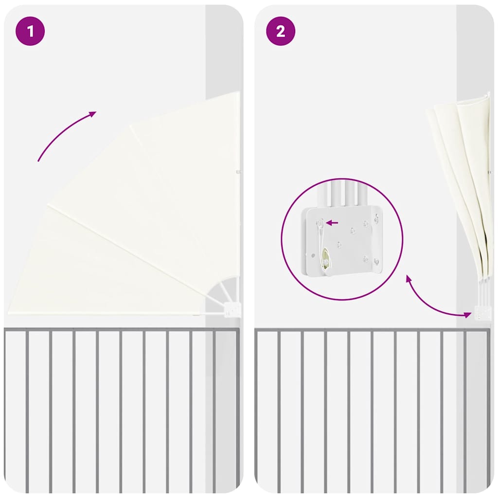 Balcony Privacy Screen Cream 160 x 160 cm Fabric