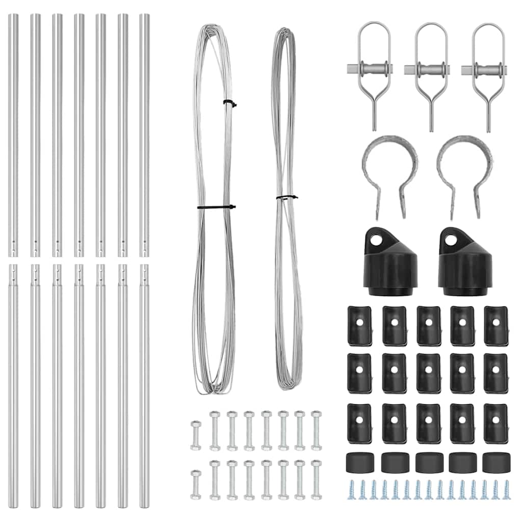 Fence Posts Manual 7 pcs Silver Ø32mm 190 cm Galvanised steel