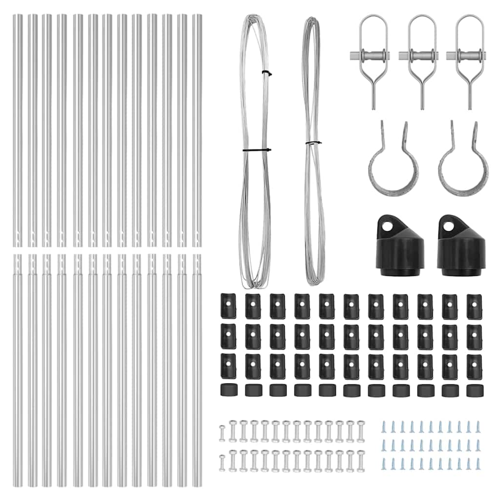 Fence Posts Manual 13 pcs Silver Ø32mm 190 cm Galvanised steel