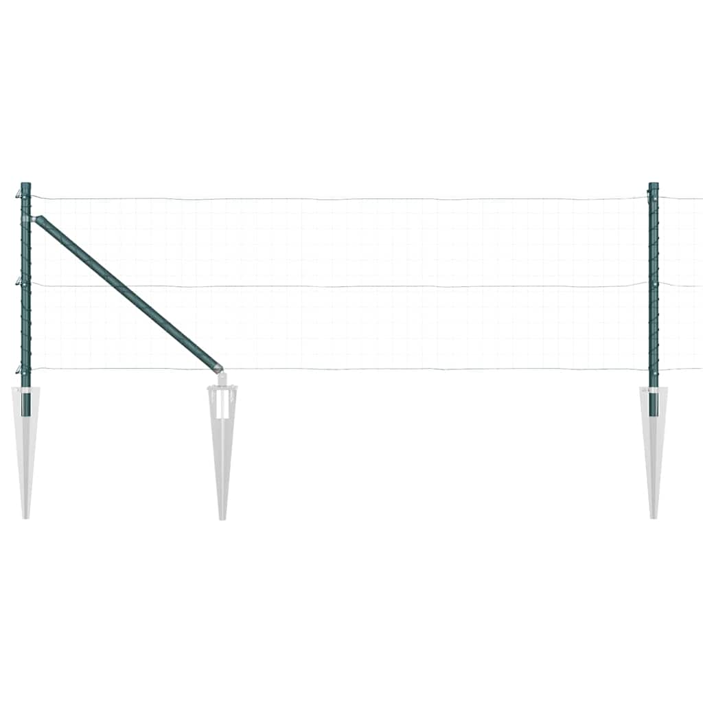 Fence Posts Manual 13 pcs Green Ø32mm 100 cm Galvanised steel