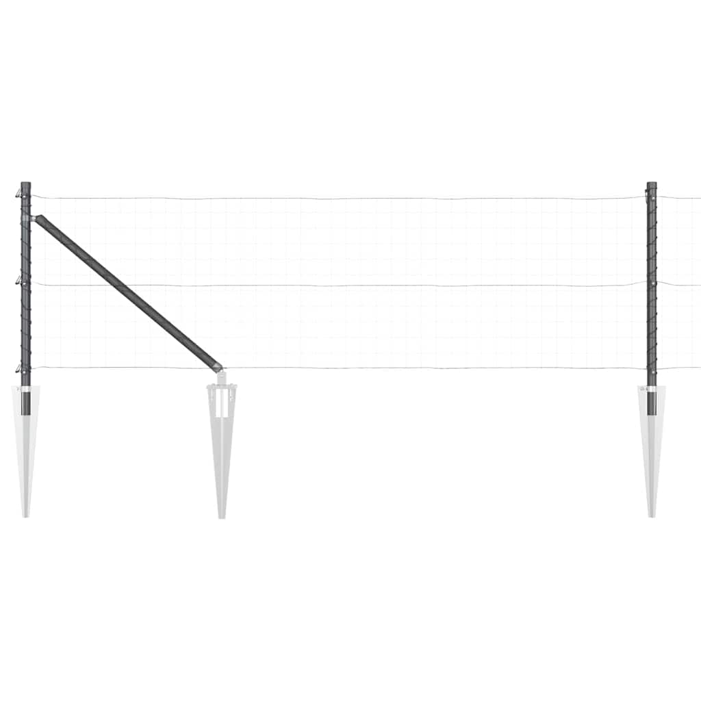 Fence Posts Manual 13 pcs Grey Ø32mm 100 cm Galvanised steel