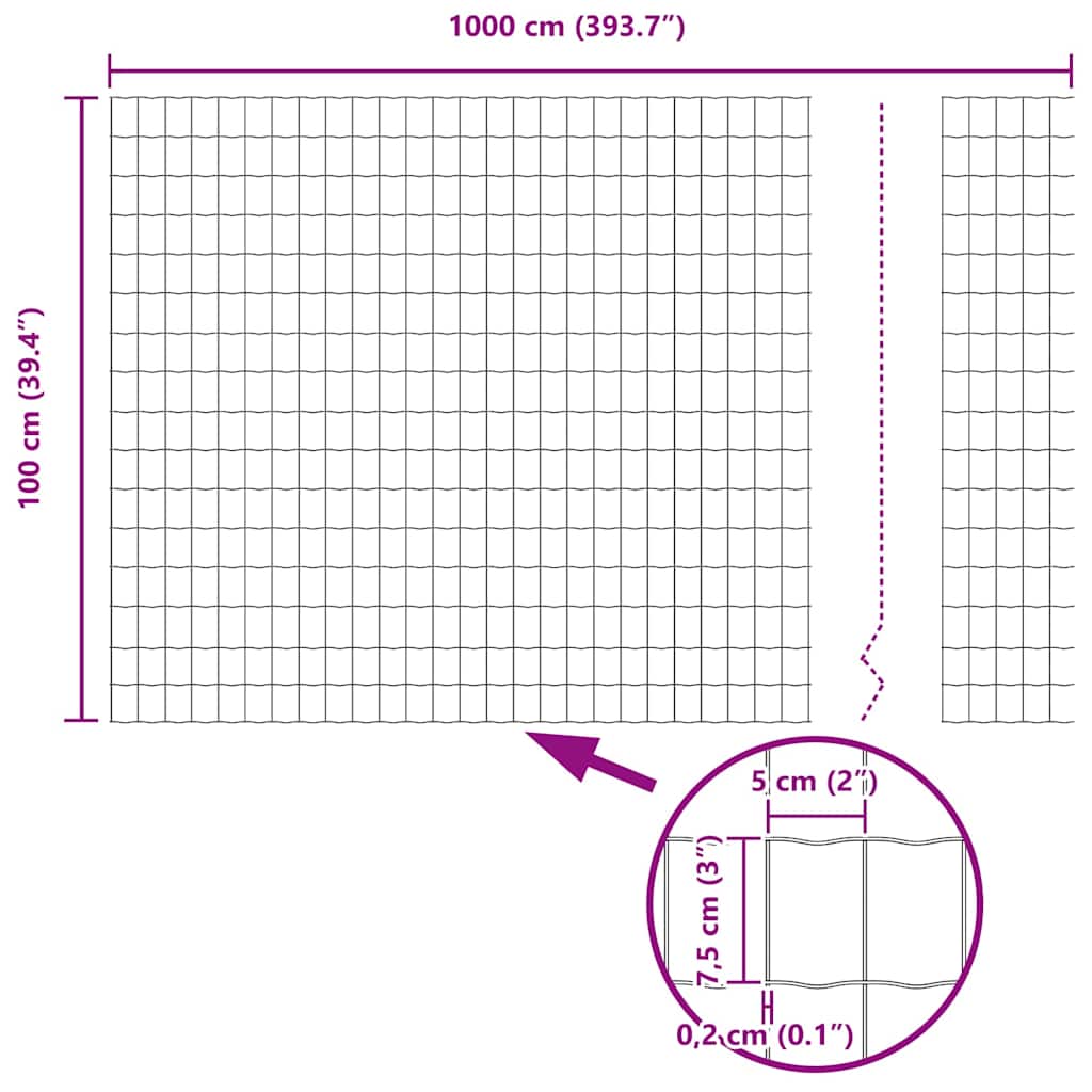 Euro Fence Silver 1 x 10 m Hot dip galvanized iron