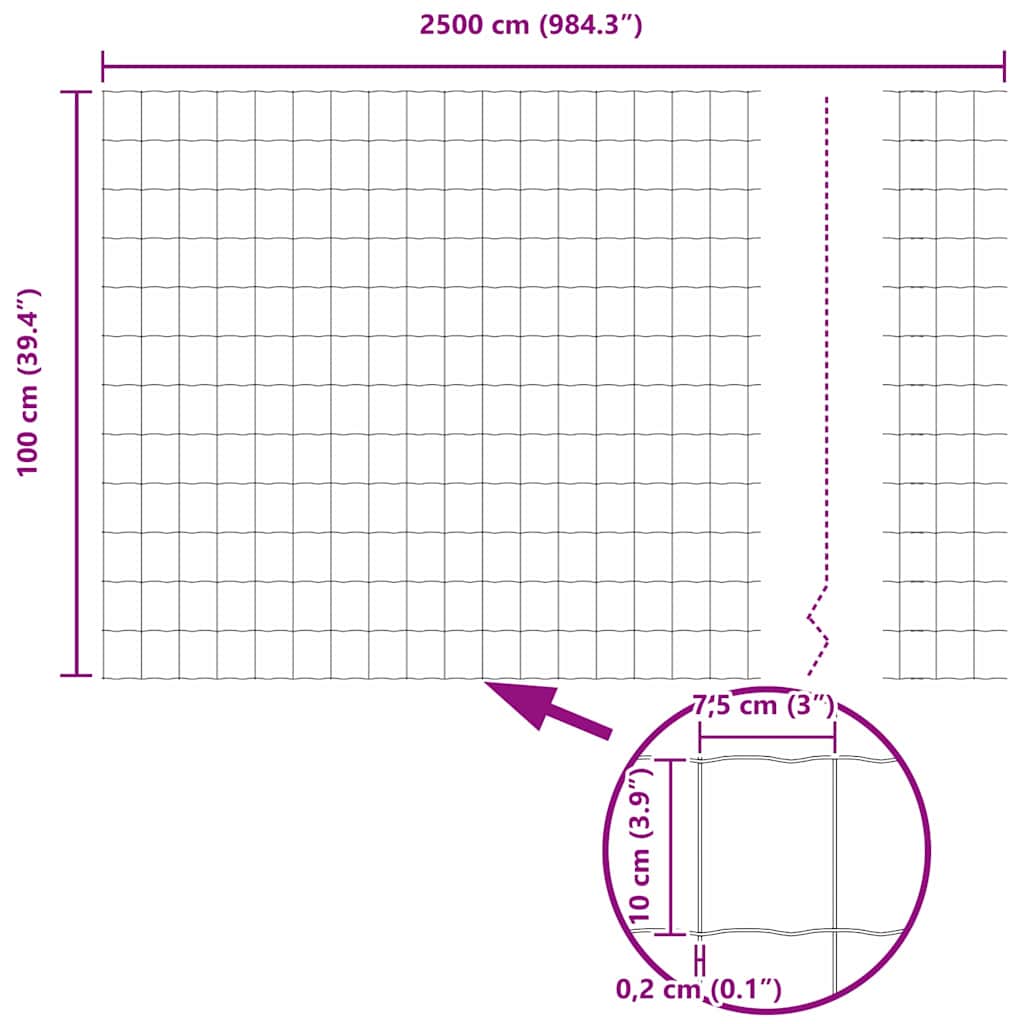 Euro Fence Silver 1 x 25 m Hot dip galvanized iron