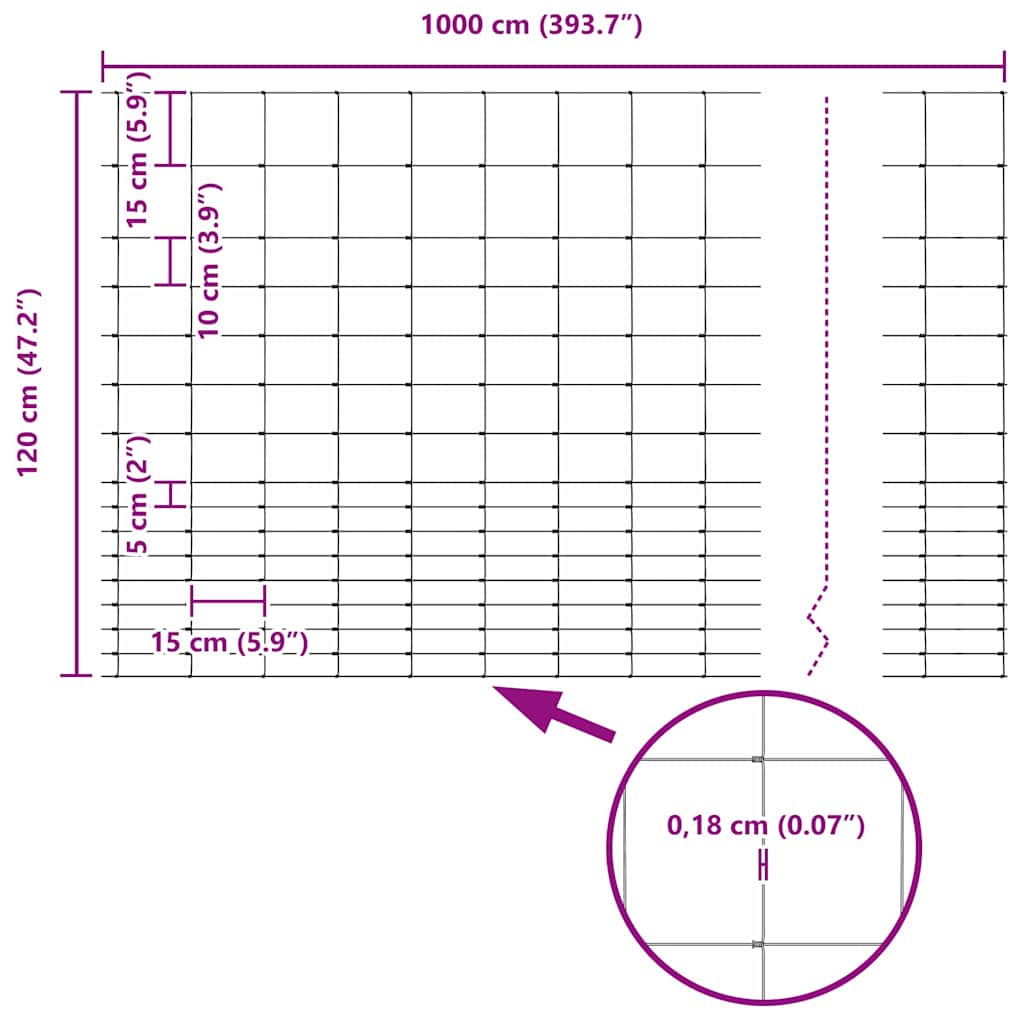 Field Fence Grey 1.2 x 10 m Steel