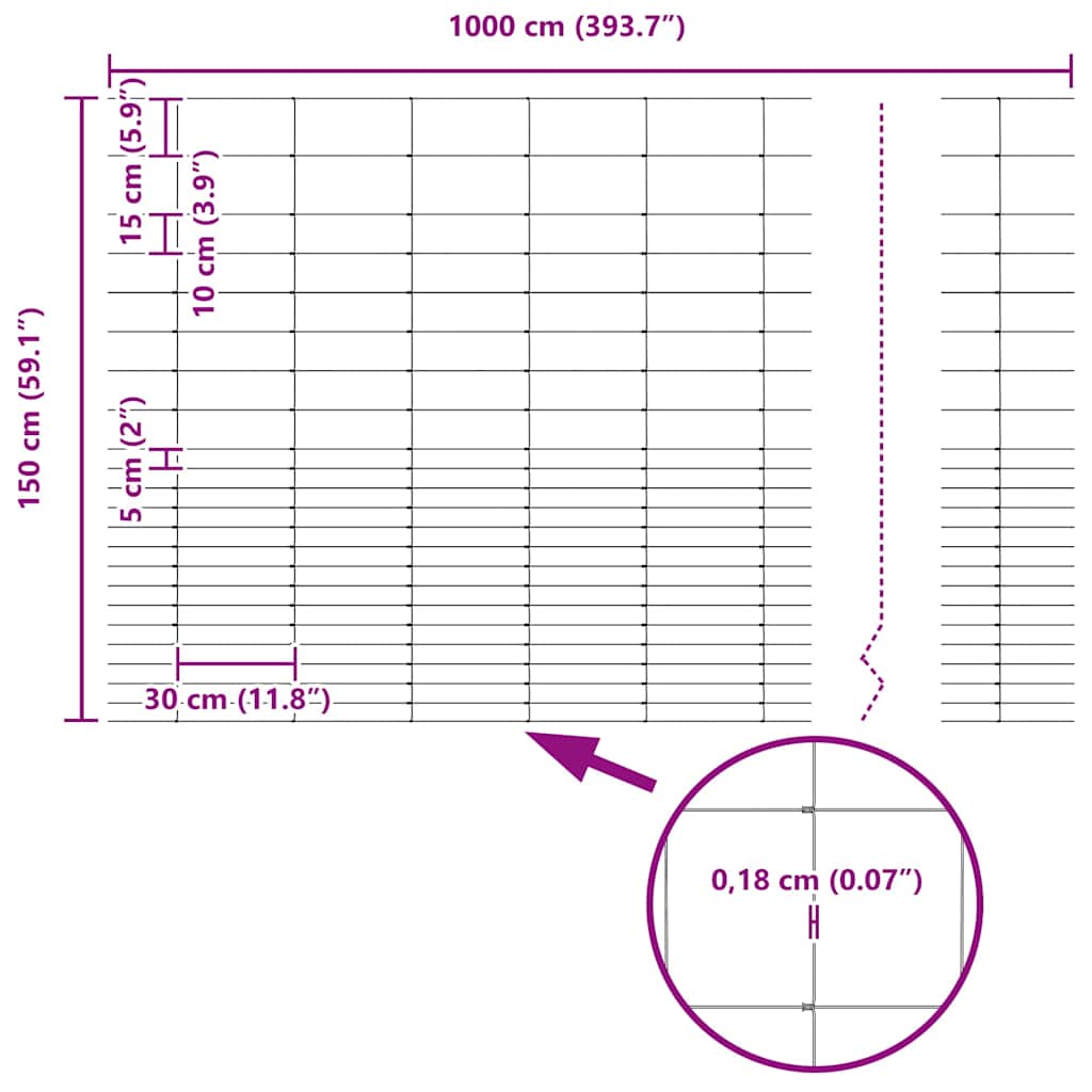 Field Fence Grey 1.6 x 10 m Steel