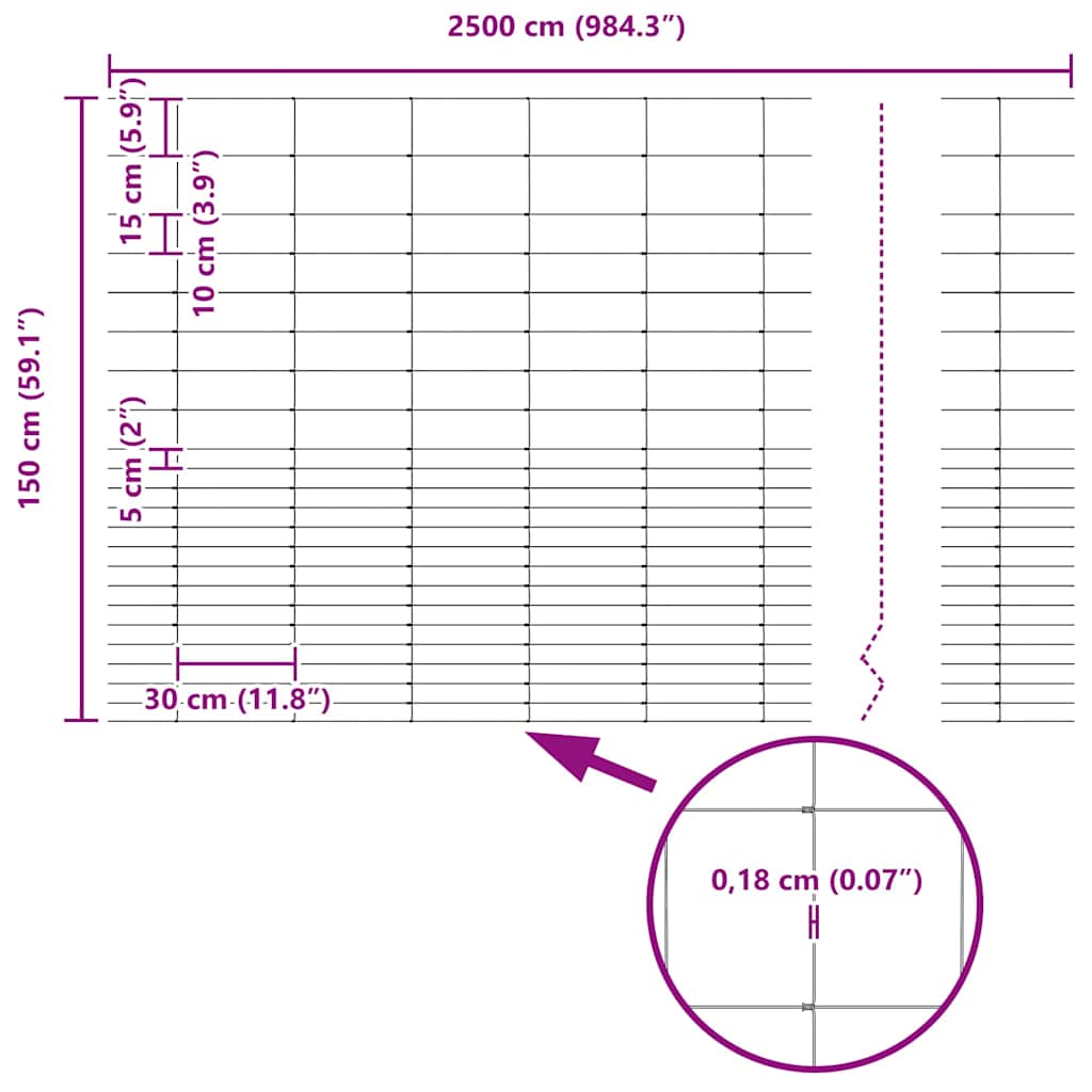 Field Fence Silver 25 x 1.6 m Galvanised steel