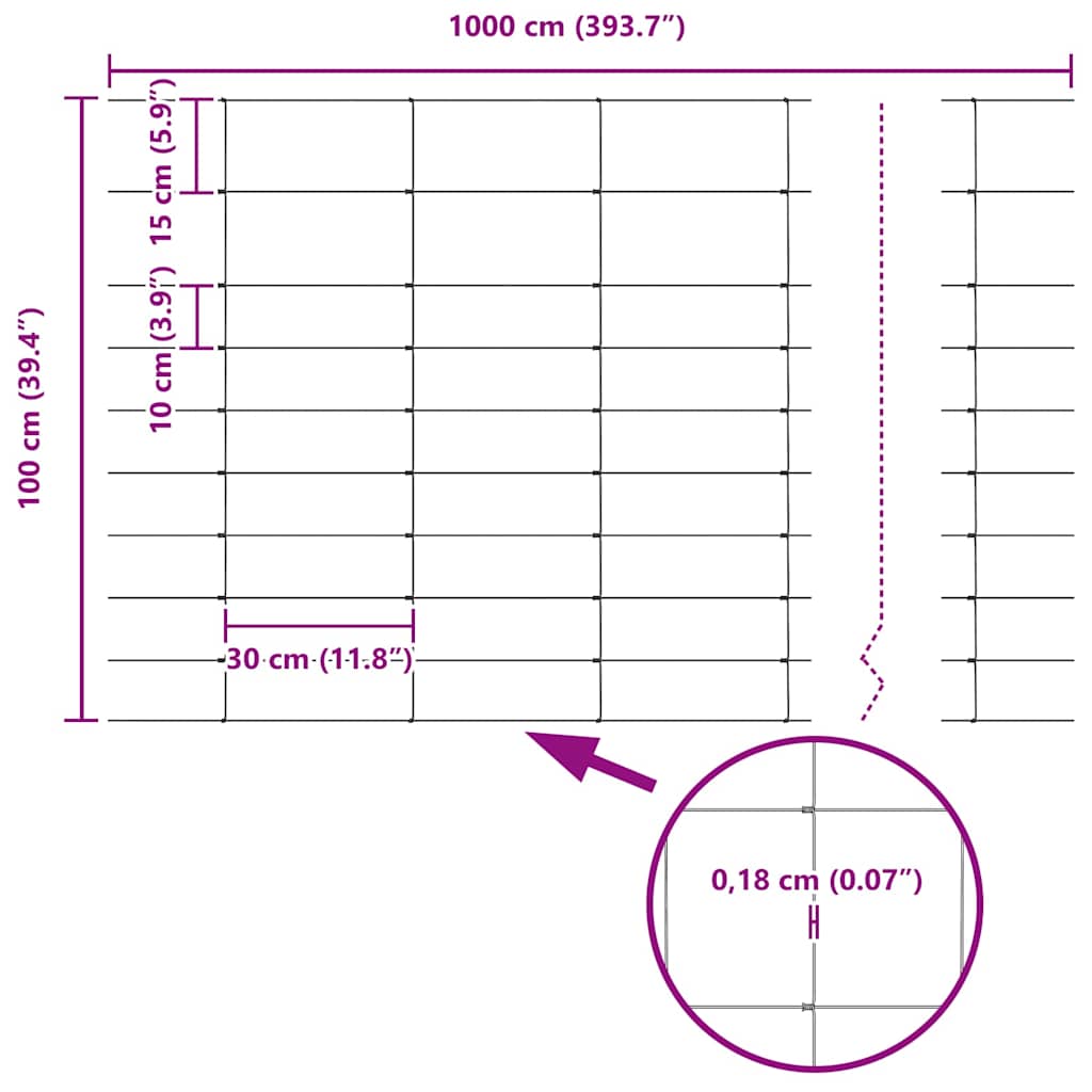 Field Fence Silver 50 x 1 m Galvanised steel