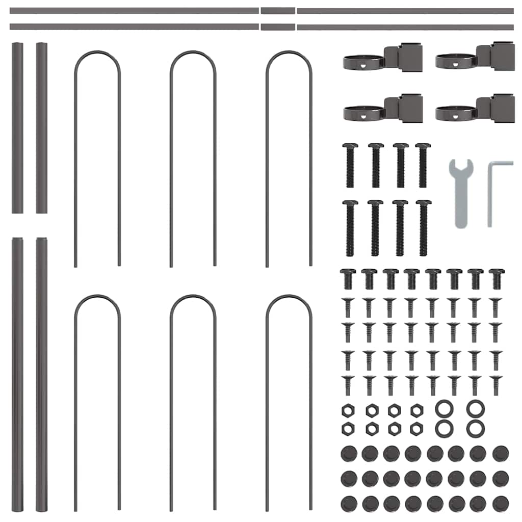 Garden Fence Grey 1.7 x 0.8 m Powder-coated steel