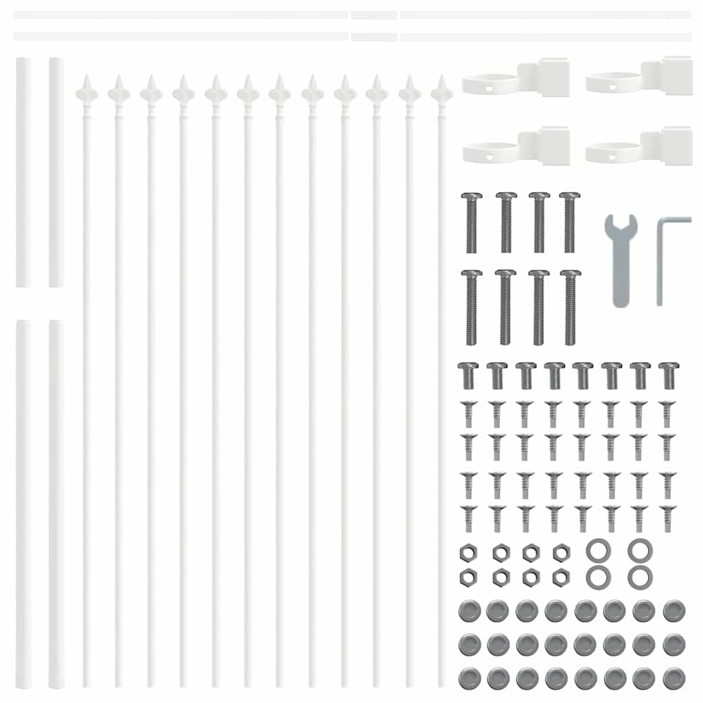 Garden Fence White 1.7 x 1.2 m Powder-coated steel