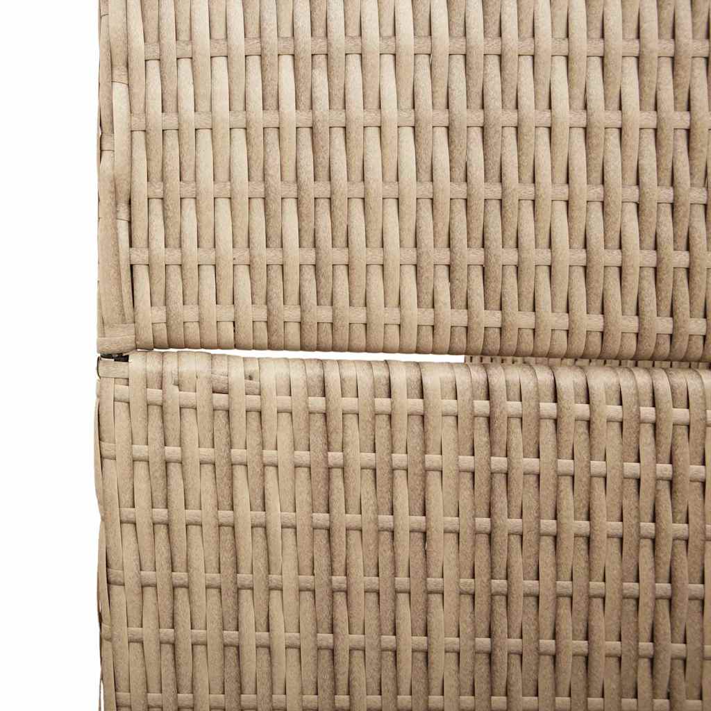Room Divider Folding Manual Beige 147 x 180 cm Poly Rattan