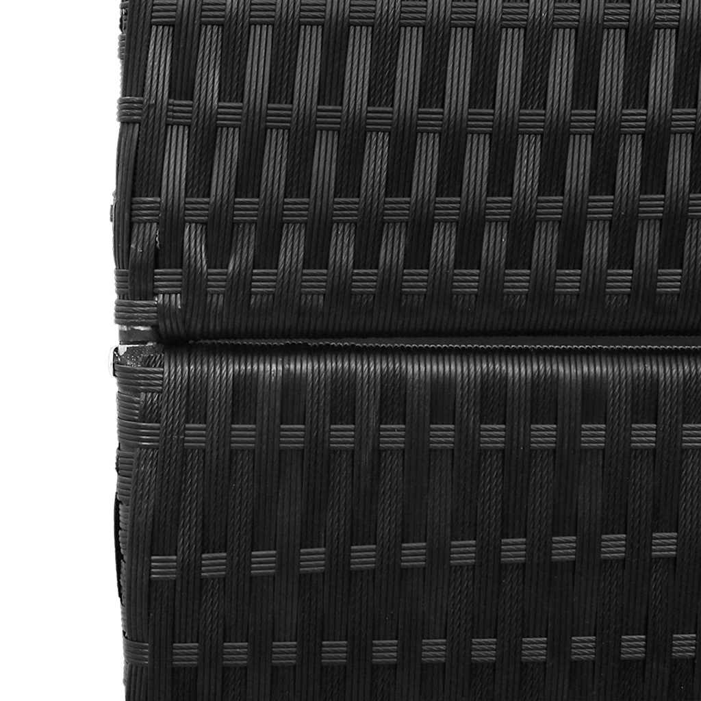 Room Divider Folding Manual Black 195 x 180 cm Poly Rattan