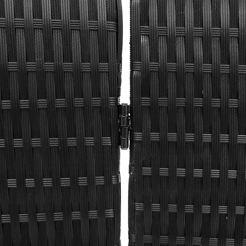 Room Divider Folding Manual Black 195 x 180 cm Poly Rattan