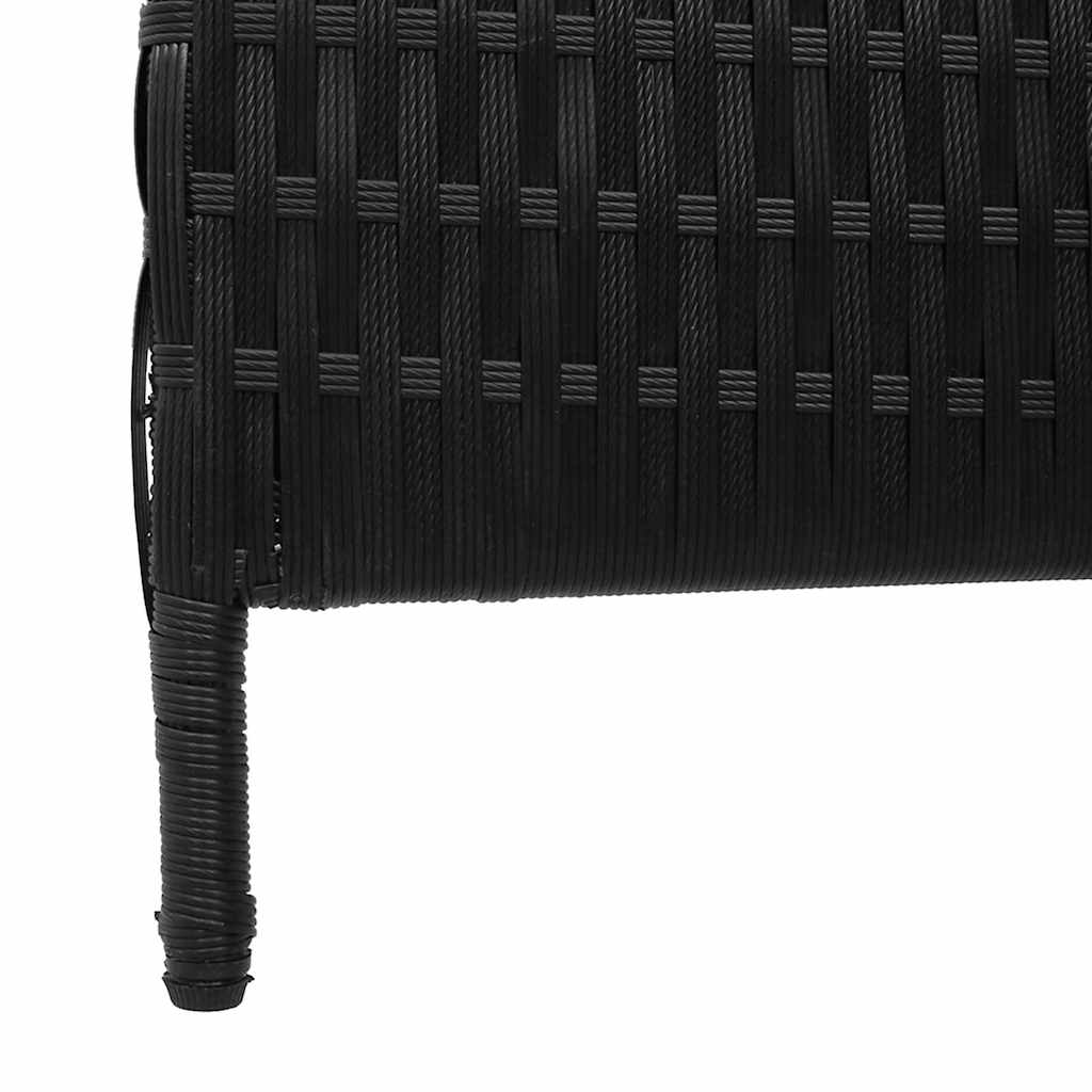 Room Divider Folding Manual Black 195 x 180 cm Poly Rattan