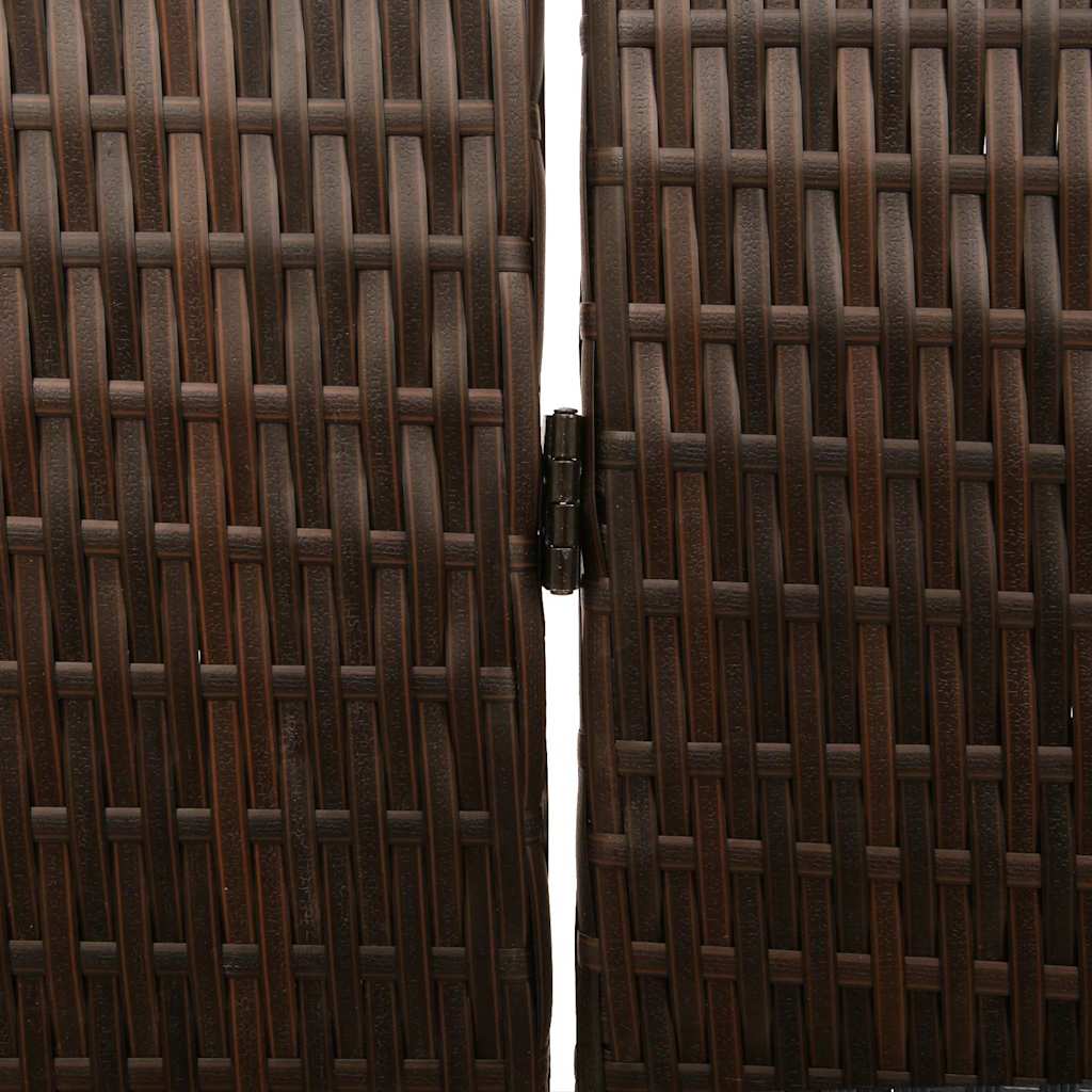 Room Divider Folding Manual Brown 195 x 180 cm Poly Rattan