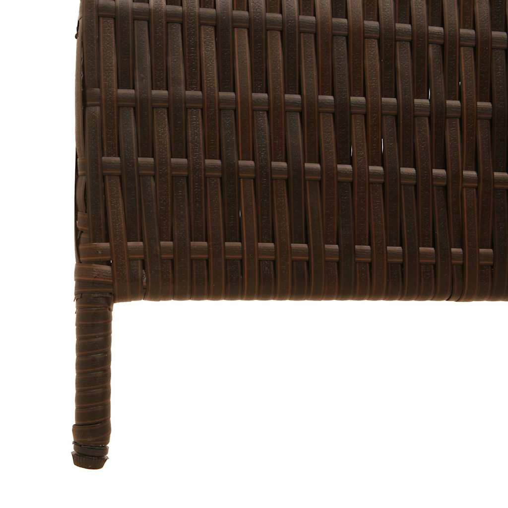 Room Divider Folding Manual Brown 195 x 180 cm Poly Rattan