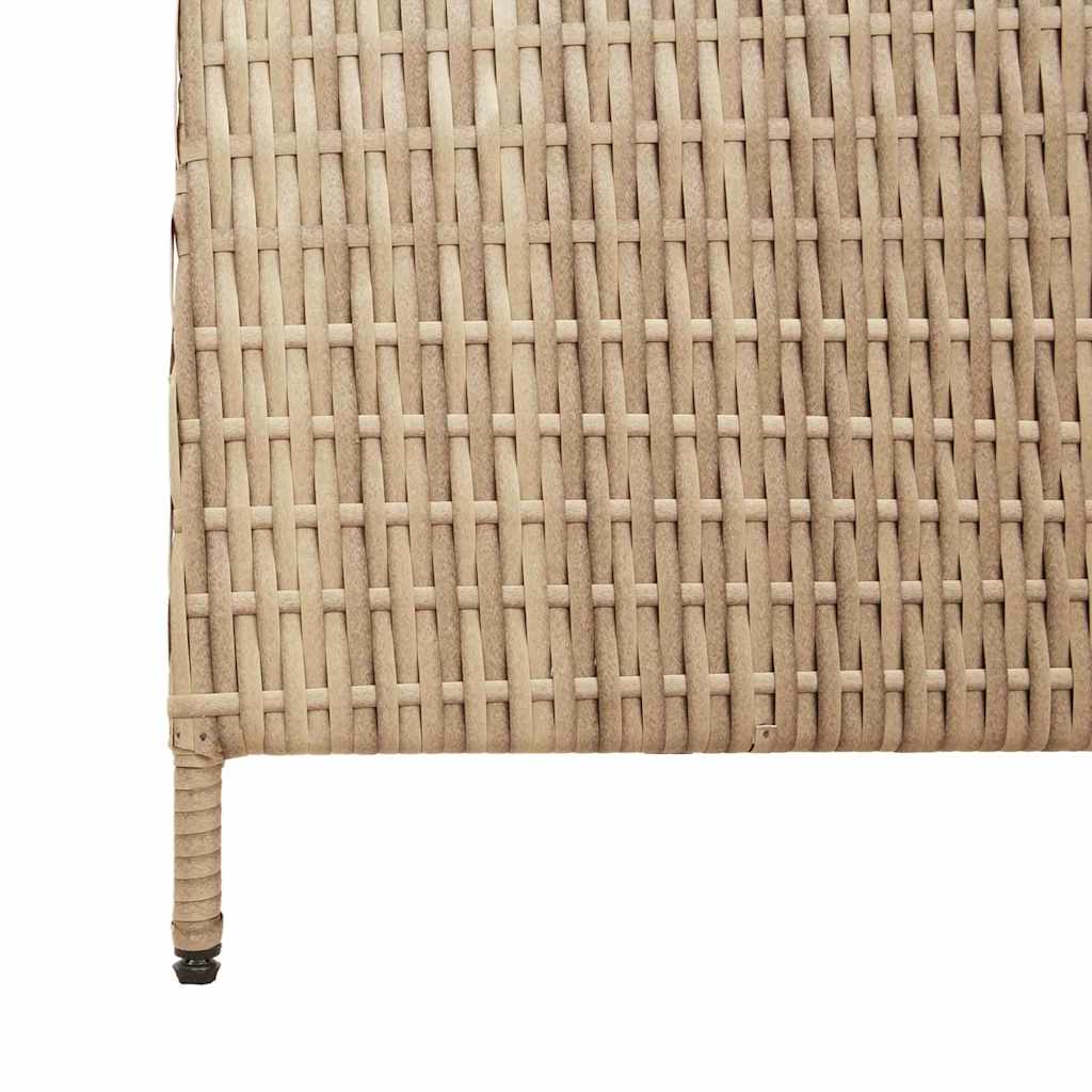 Room Divider Folding Manual Beige 242 x 180 cm Poly Rattan