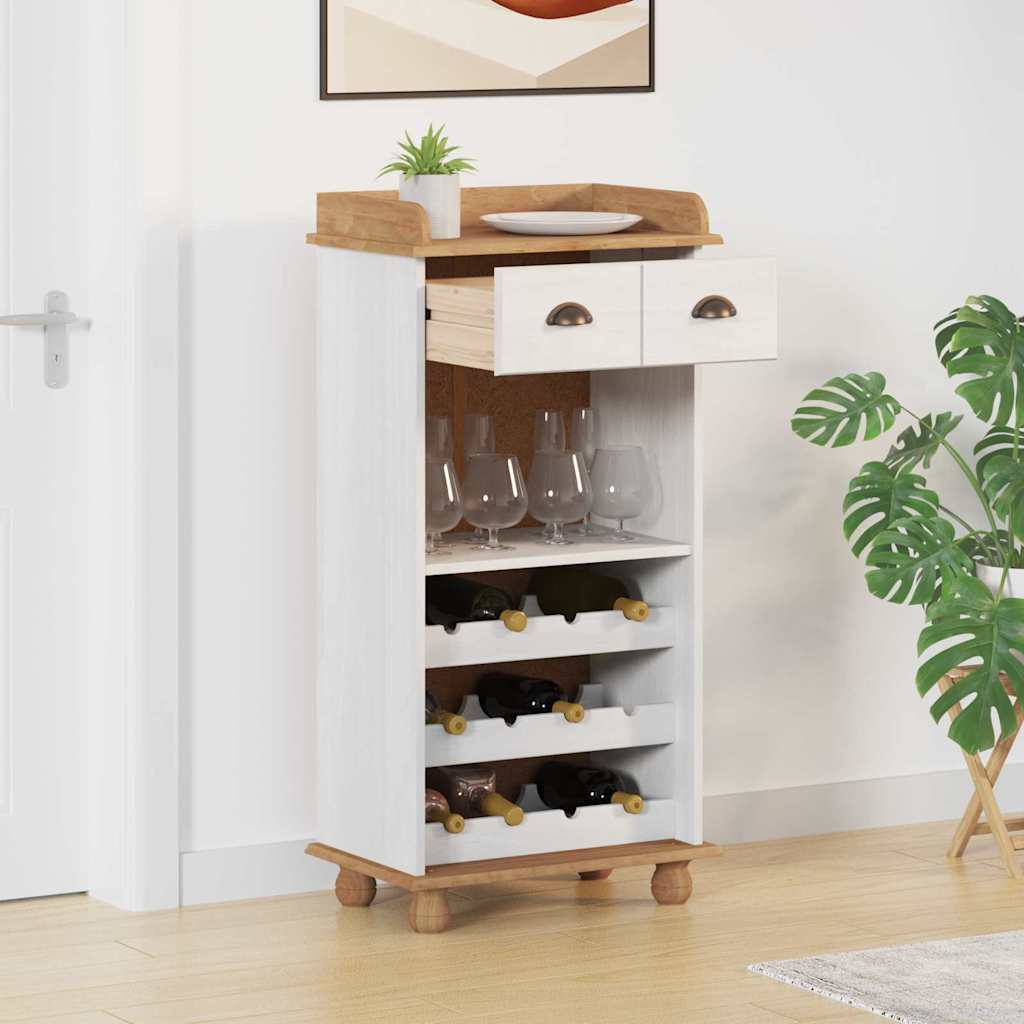 Wine Cabinet ASKIM White 57 x 37 x 114 cm Solid pine wood